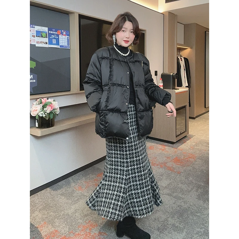 【DIS 定制】【格纹协奏曲】小香风千鸟格显瘦气质鱼尾裙Z525G20325