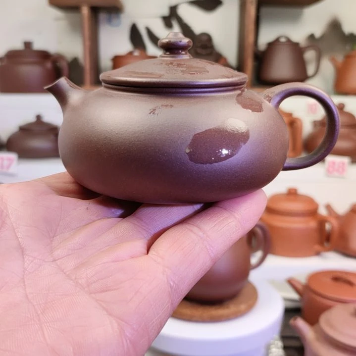 紫砂茶壶菩*心寒江紫泥155c左右微瑕