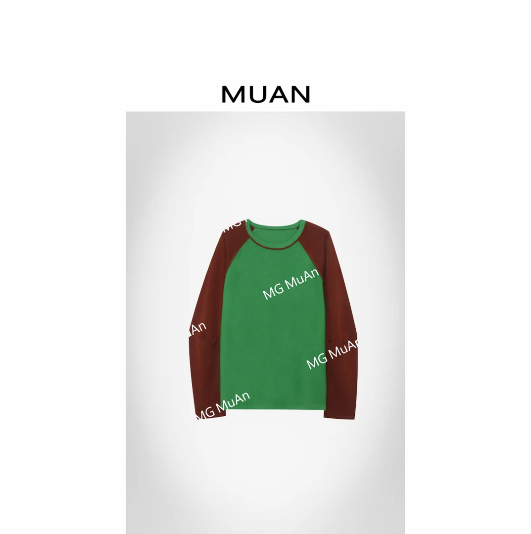 木岸MUAN：《中古买手针织衫》定制396克撞色针织衫毛衣女ST-76276