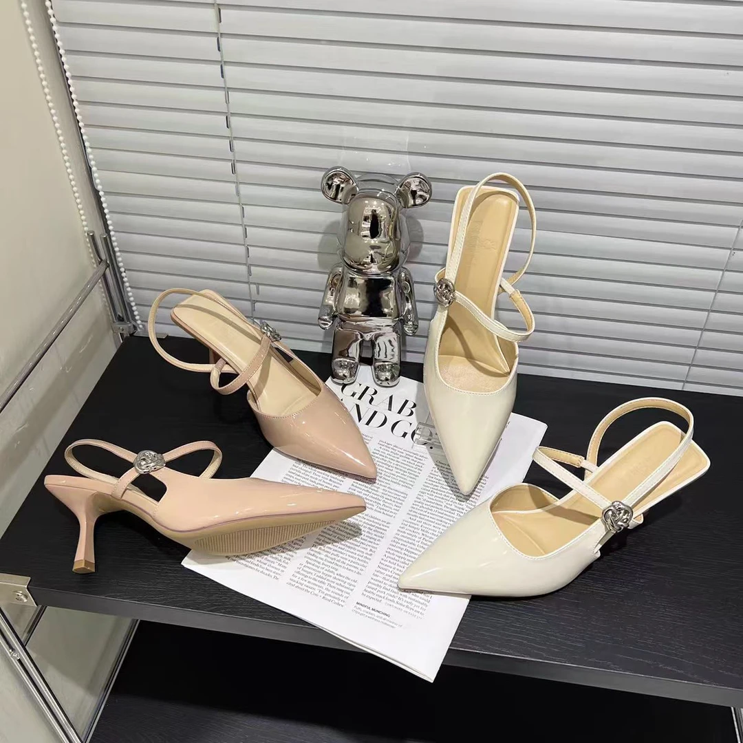 808-56 新款法式气质百搭细跟包头凉鞋