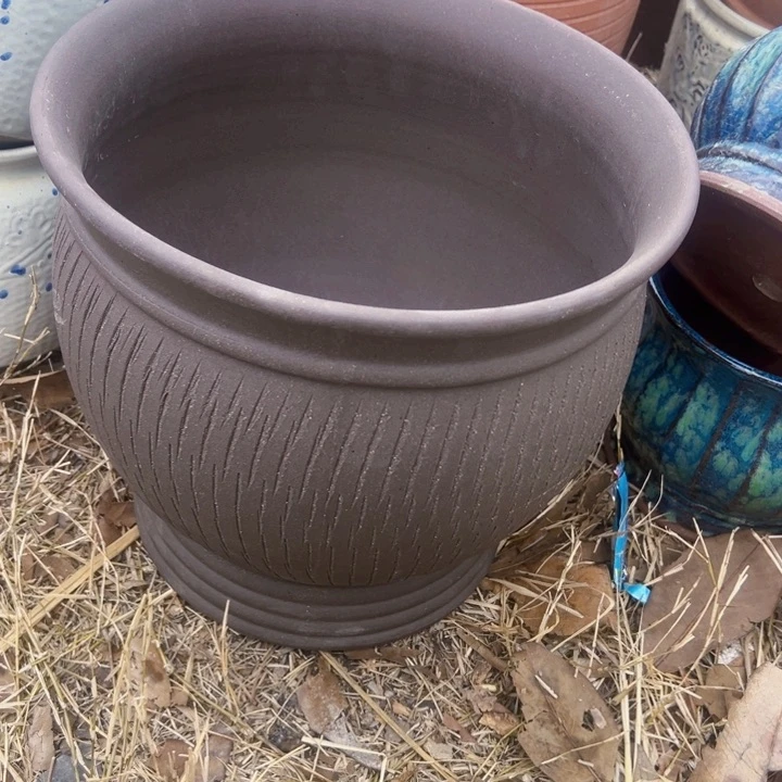 紫砂花盆高度30口32