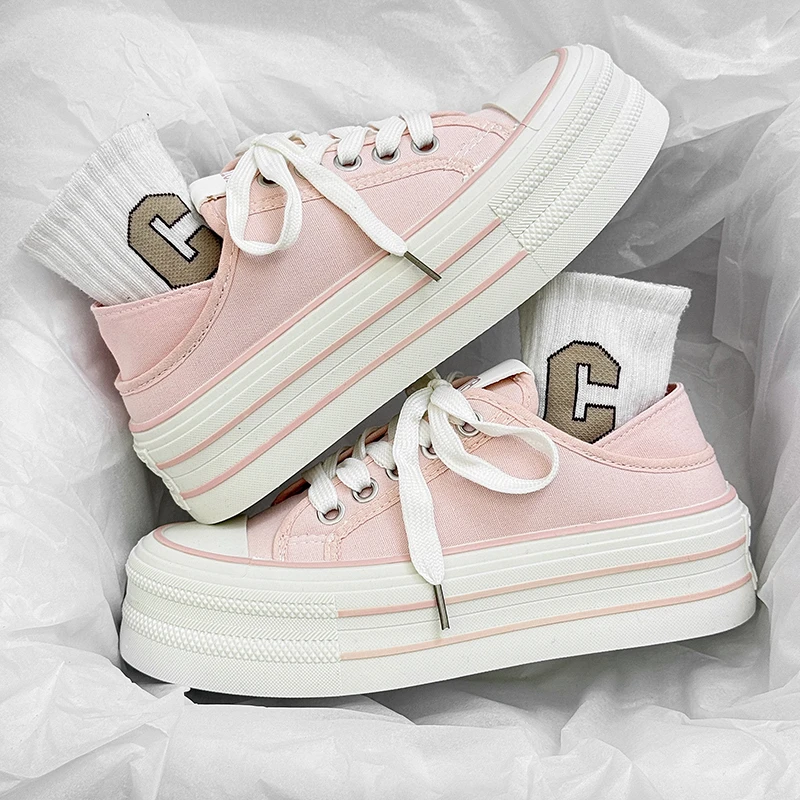 鞋子女款夏季两穿半拖鞋潮2025新款网红厚底透气帆布鞋一脚蹬鞋子