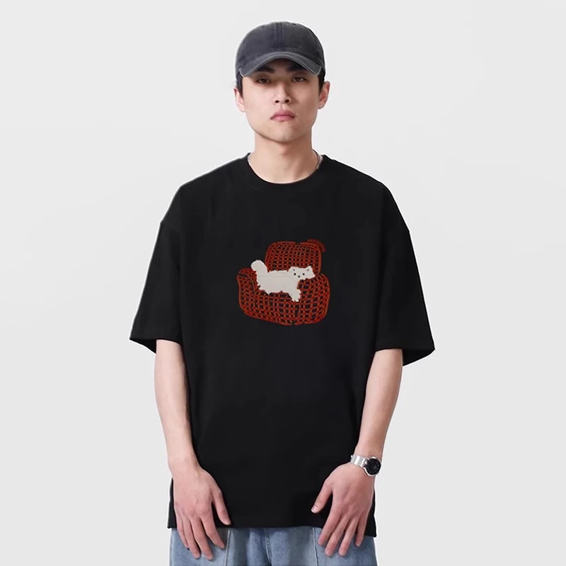 WASSUP男女短袖t恤夏季2025新款潮牌重磅纯棉情侣百搭圆领体恤衫