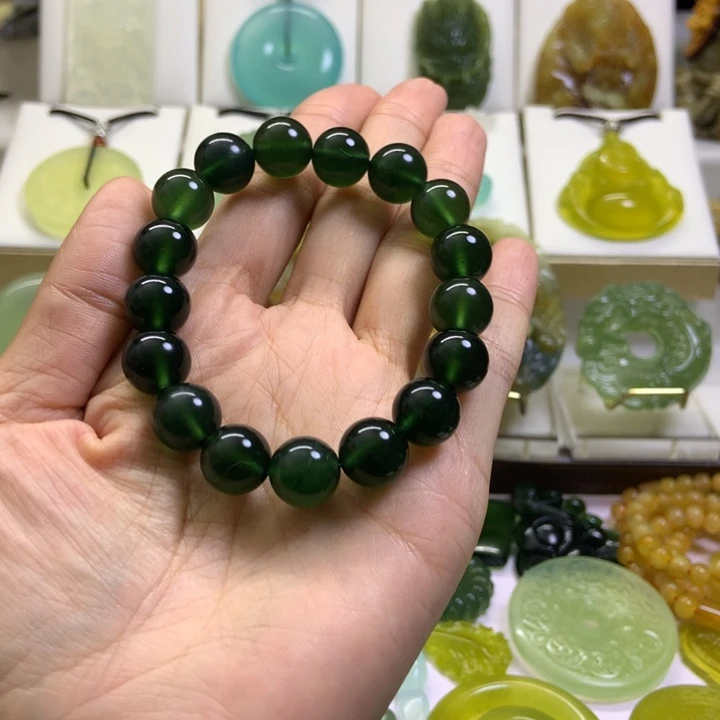 【闪购商品】未镶嵌蛇纹石玉手链温***暗