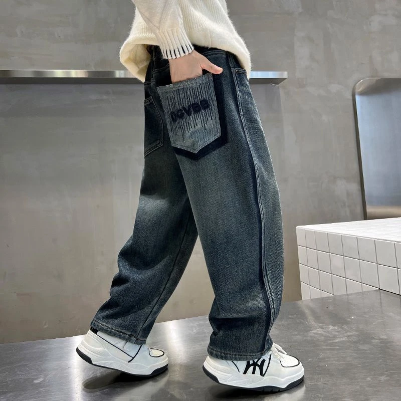 儿童装男童牛仔裤2025新款男孩裤子春秋直筒裤韩版秋季宽松休闲裤