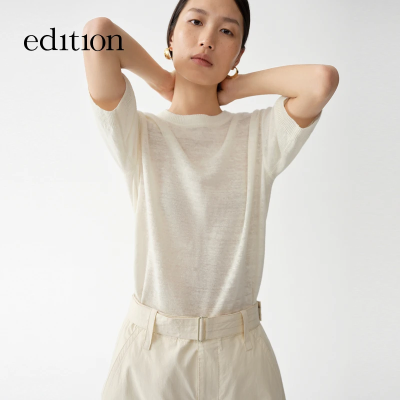 【商场同款】edition2025夏季新款汉麻针织短袖上衣#EBE2SWT002