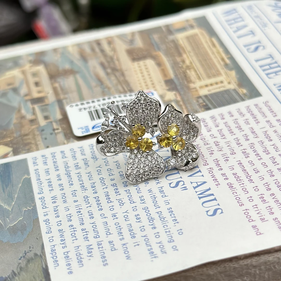 【403】天然黄色彩蓝宝石戒指