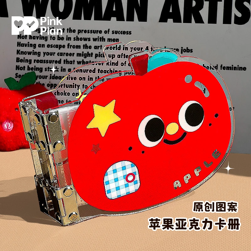 原创趣味苹果卡册一宫格透明相册亚克力3寸爱豆小卡拍立得收纳册