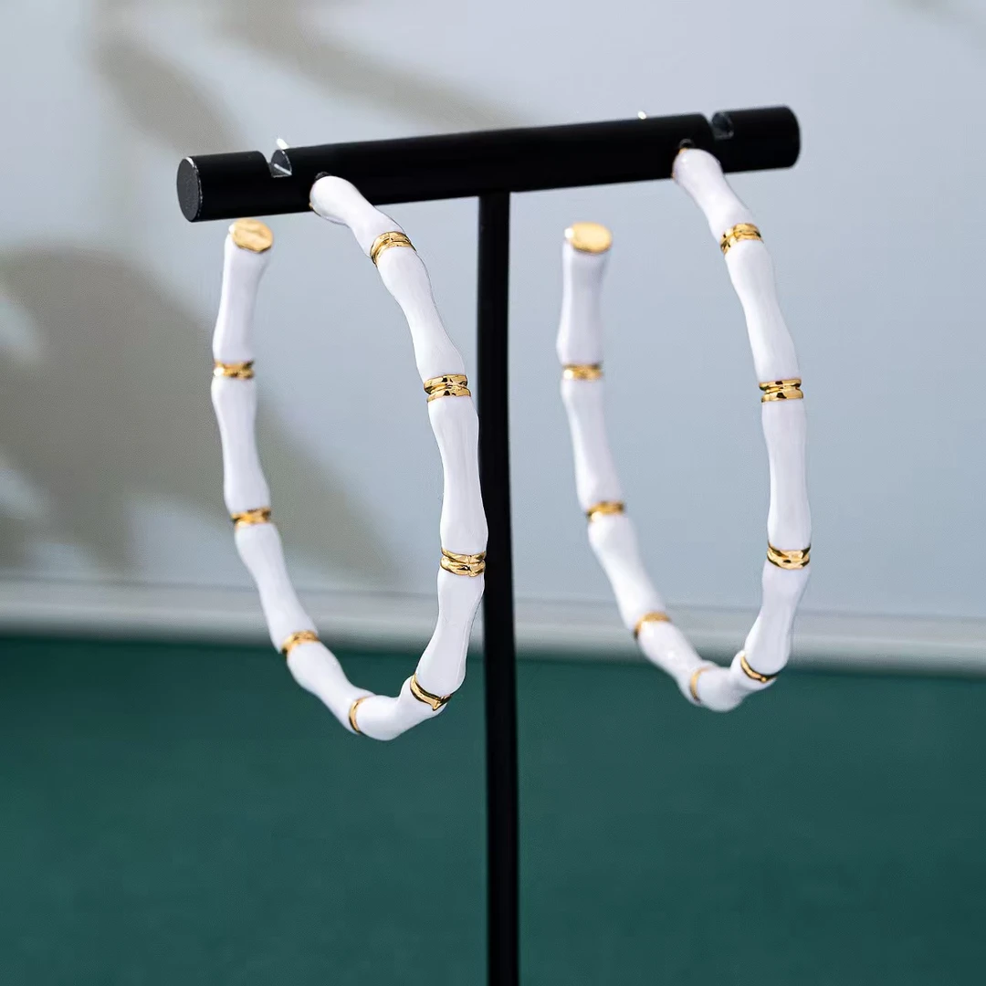 锌合金耳饰 187金风欧美风女耳钉编织轻奢个性简约可调节新中式