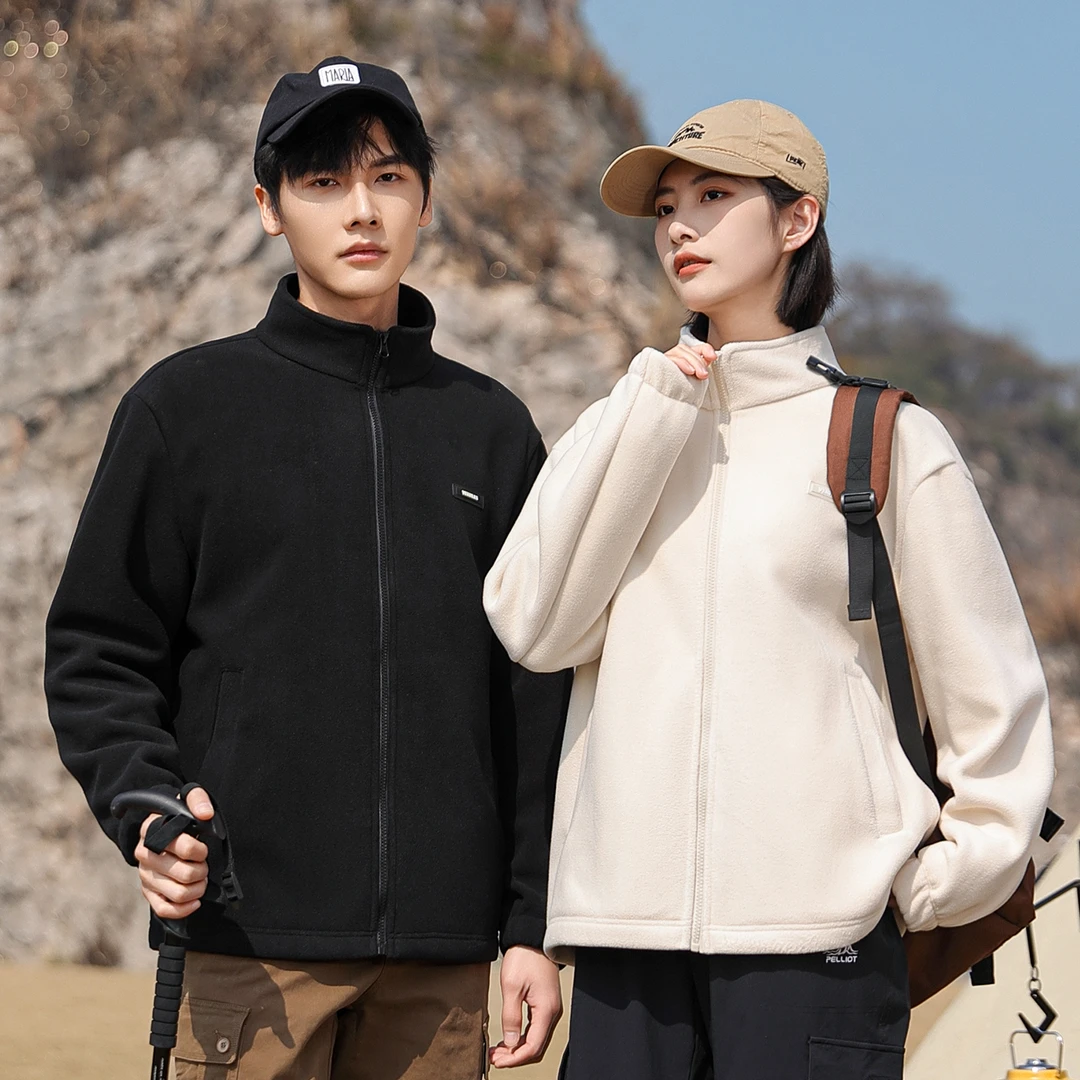 【文心专属】春秋男女款纯色摇粒绒外套