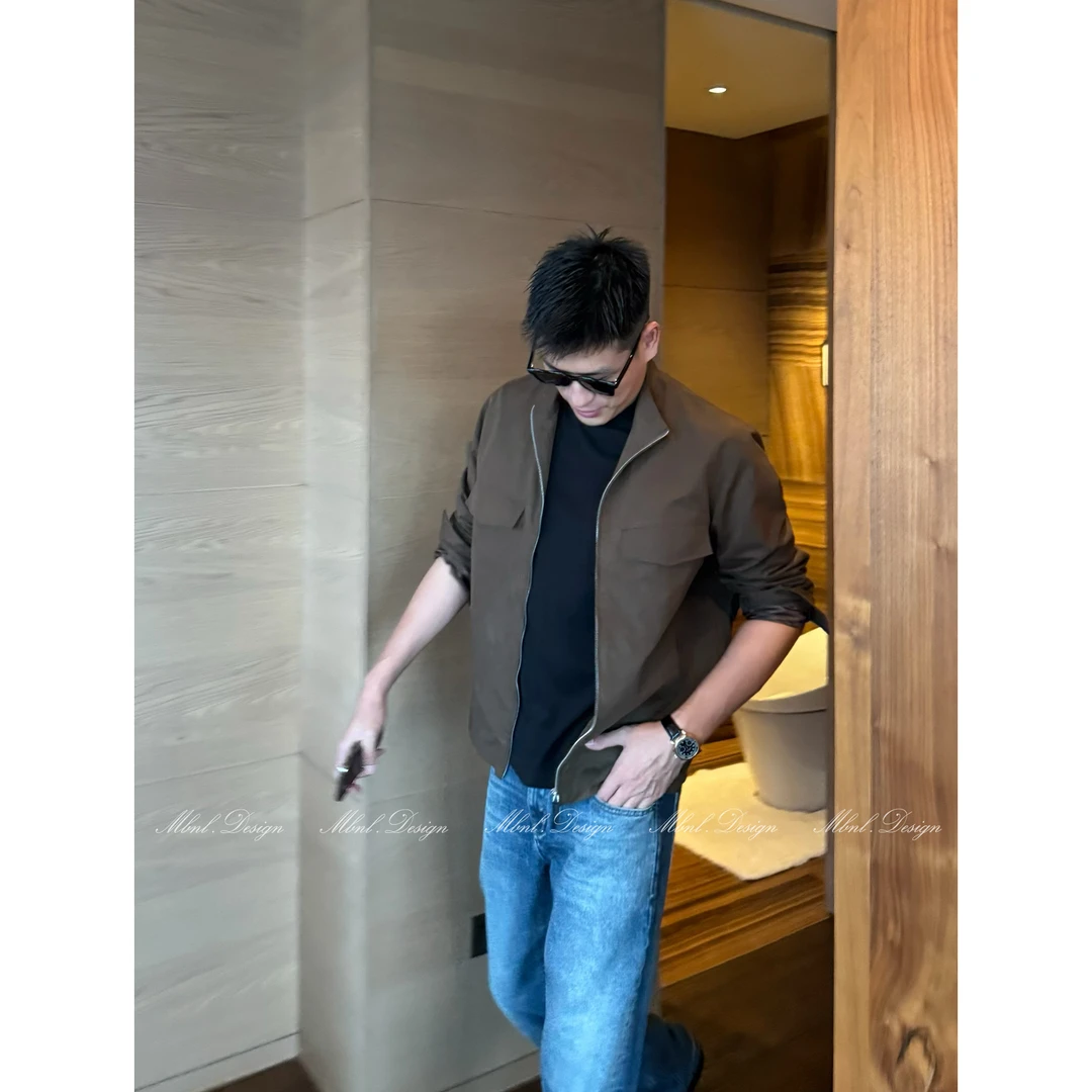 MBNL-F「美式老钱」秦磊男装水洗棉舒适柔软双头拉链夹克LL-SWT0058