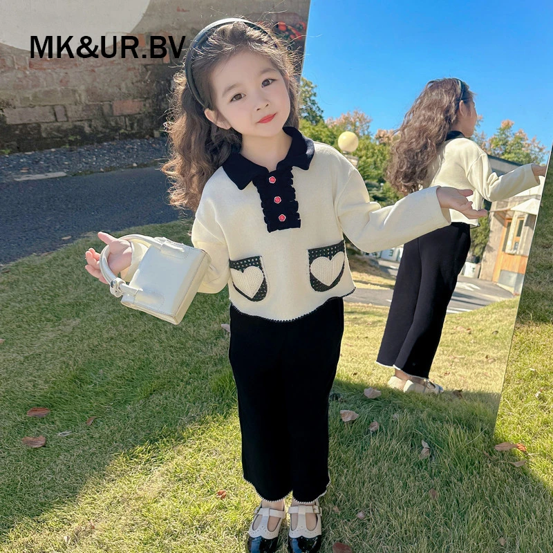 MK&UR.BV女童时髦洋气春秋套装2025新款网红炸街小香风儿童服饰