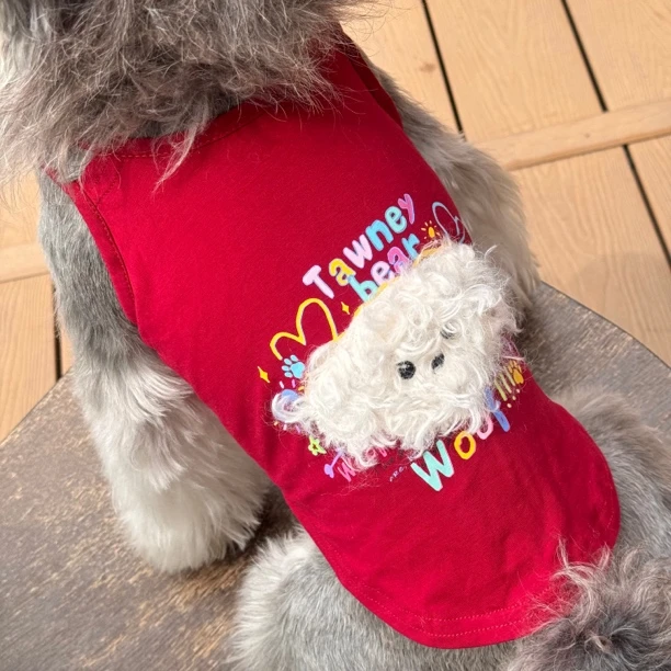 汤尼熊 宠物狗狗衣服夏季清凉透气背心小型犬猫咪薄款