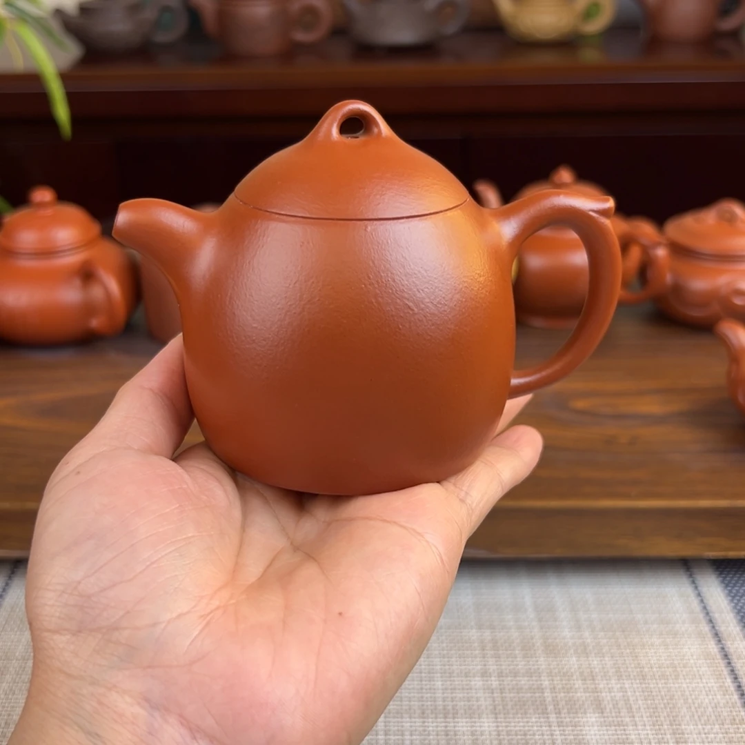 茶壶紫砂朱泥秦权全手微瑕210cc