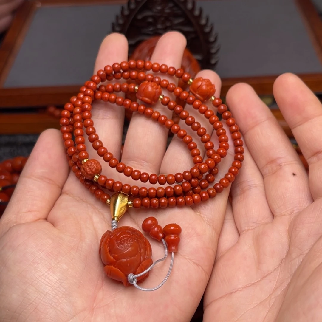 南红玛瑙卡4➕尺寸银S925镀金镶嵌