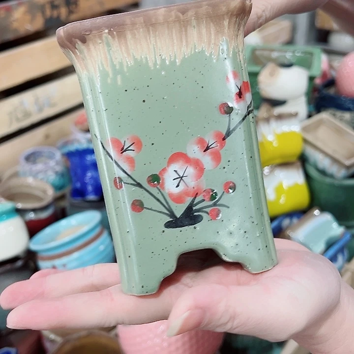 有孔，凑单福利满10元发货陶瓷多肉花盆！