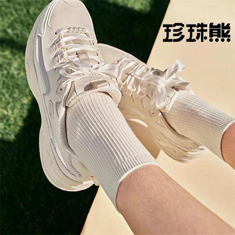 Skechers【赵露思同款】斯凯奇珍珠熊秋冬厚底甜酷老爹鞋女运动鞋