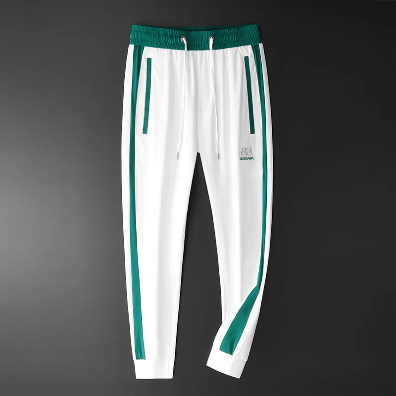 冰丝休闲裤男士夏季薄款新款轻奢丝滑透气潮流速干束脚运动卫裤子