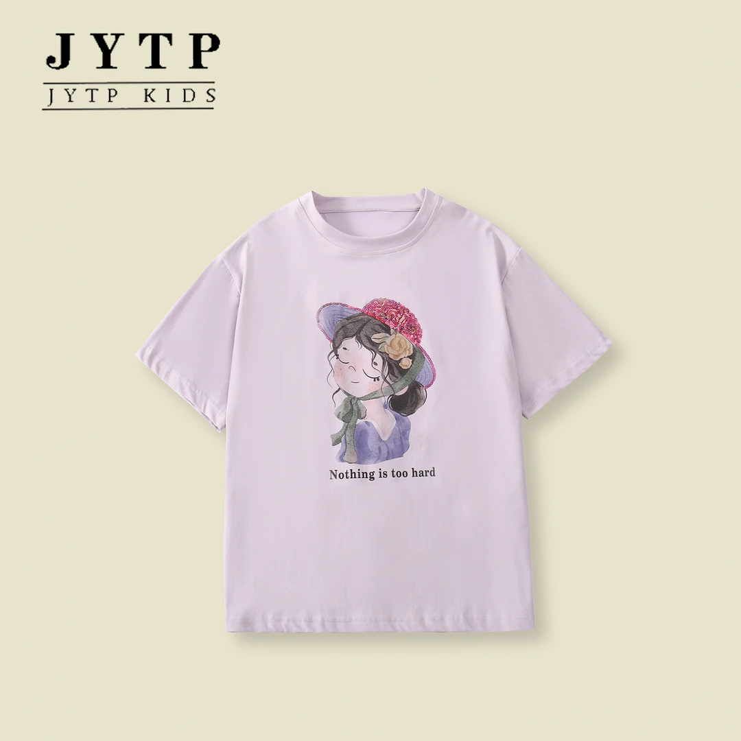 夏季新款女童初高中生短袖宽松大童zb5998简约童品