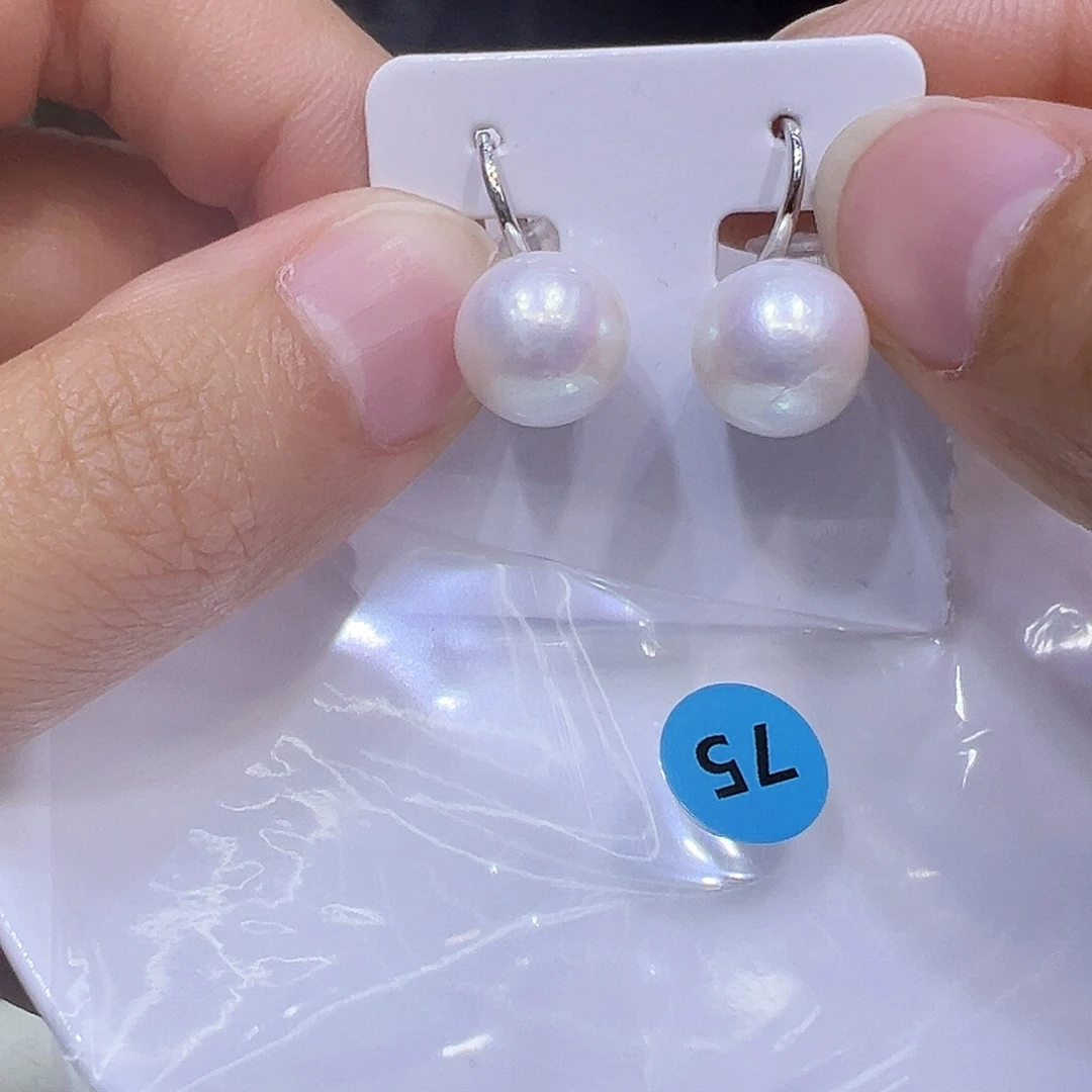 淡水珍珠耳饰银S925镶嵌