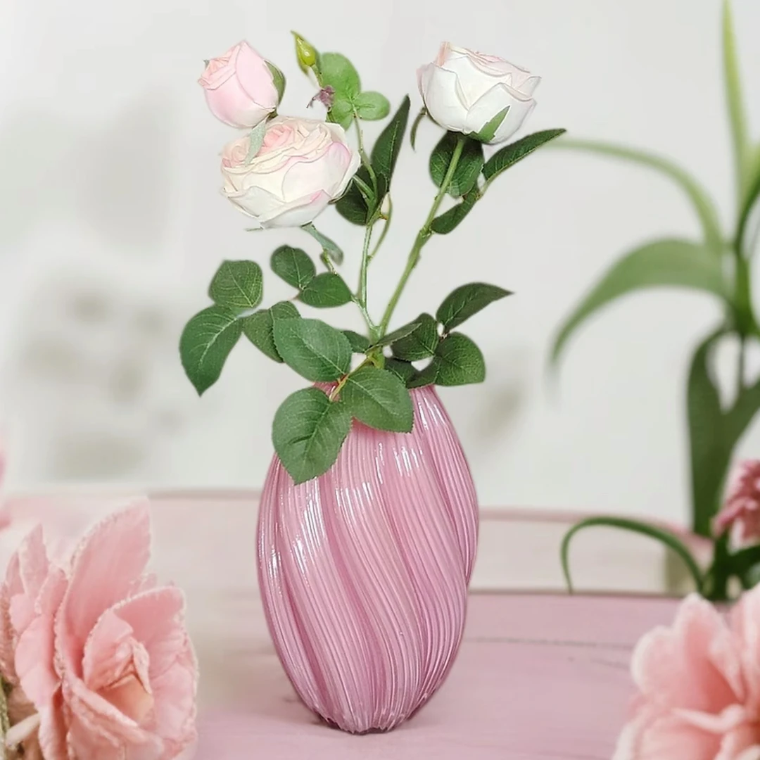 轻奢玻璃花瓶摆件仿真花高级感客厅鲜花干花花瓶客厅新房装饰品