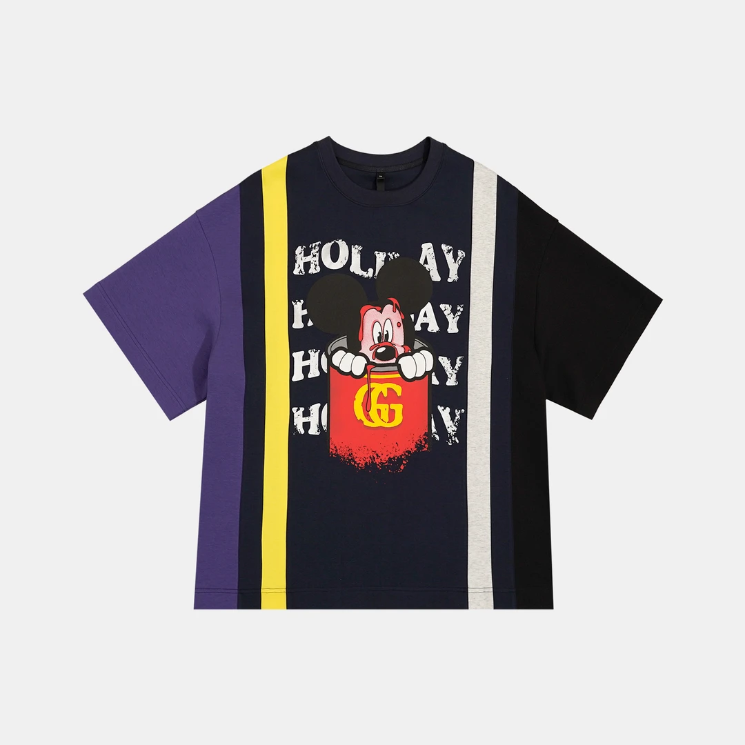 GG潮牌春夏时尚休闲圆领经典撞色休闲短袖T恤152102