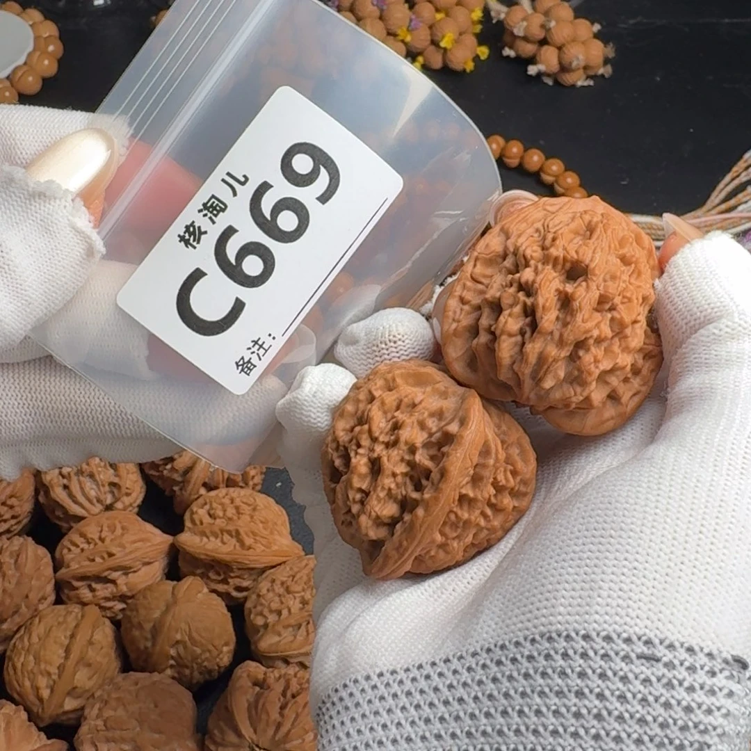 文玩核桃把件38+虎头C669