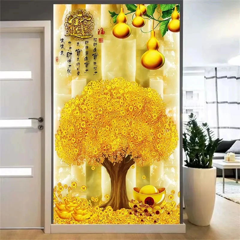 玄关门贴墙纸3d立体墙贴画自粘客厅入户走廊过道装饰背景墙壁纸画