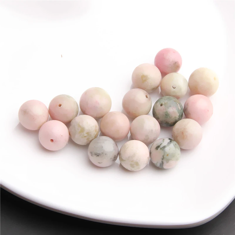樱花粉玉华春彩12.5MM圆珠散珠 K0049 多样性发一