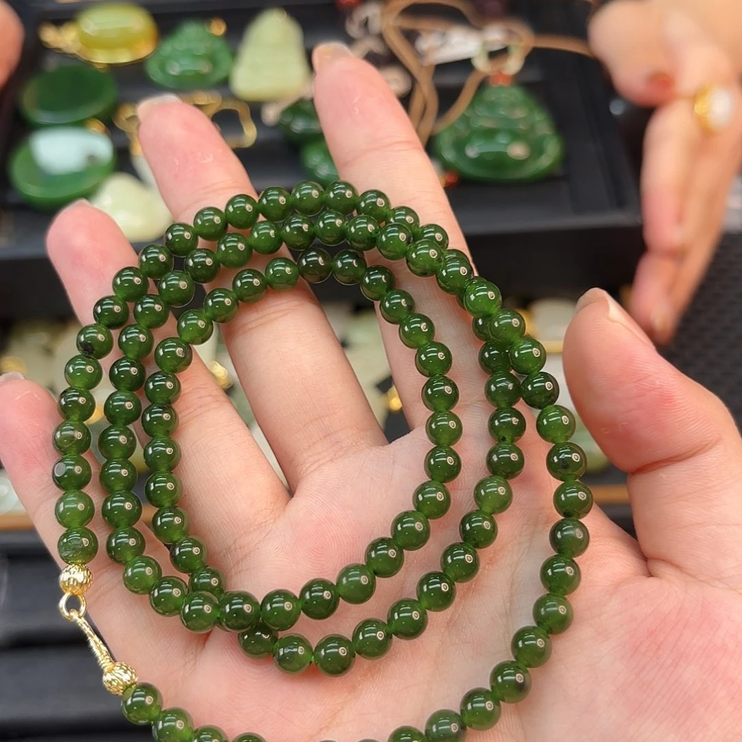 和田玉未镶嵌颈饰碧玉卡6 108