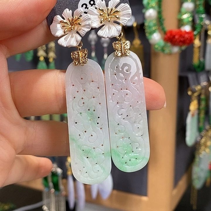 翡翠未镶嵌耳饰翡翠