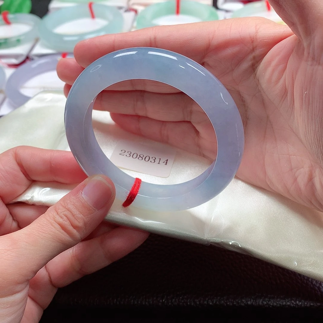 翡翠手镯未镶嵌天然A货翡翠手镯   冰蓝紫