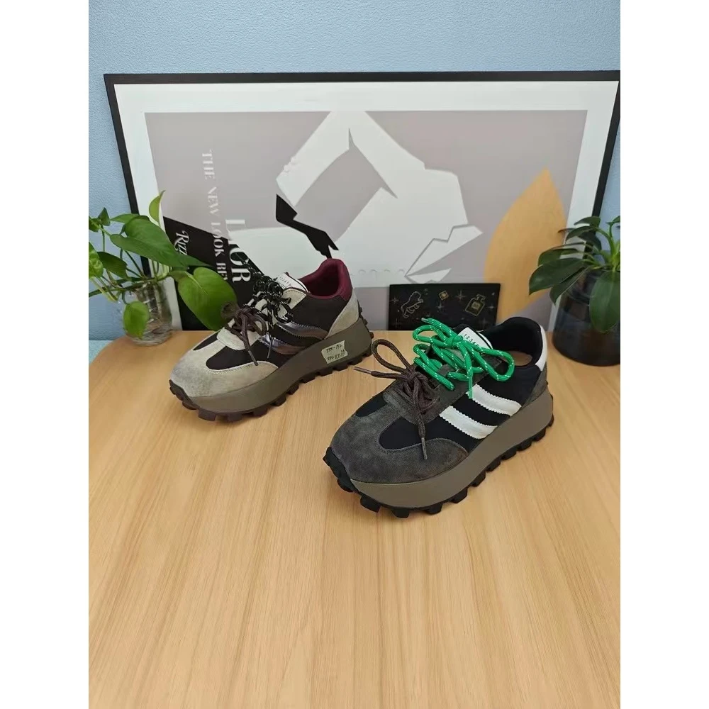 厚底阿甘鞋女增高老爹鞋女2024秋季新款拼色休闲运动鞋S7-539