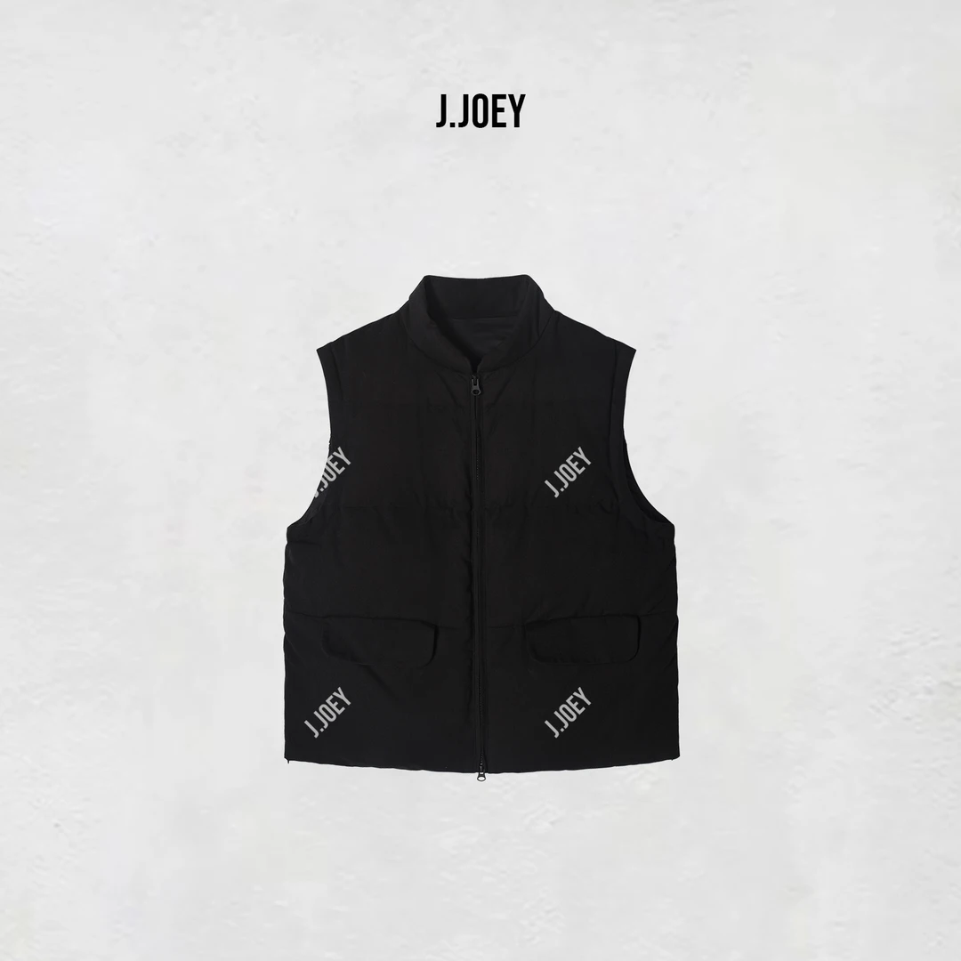 J.JOEY 黑色鸭绒填充时尚秋季无袖外套 0678