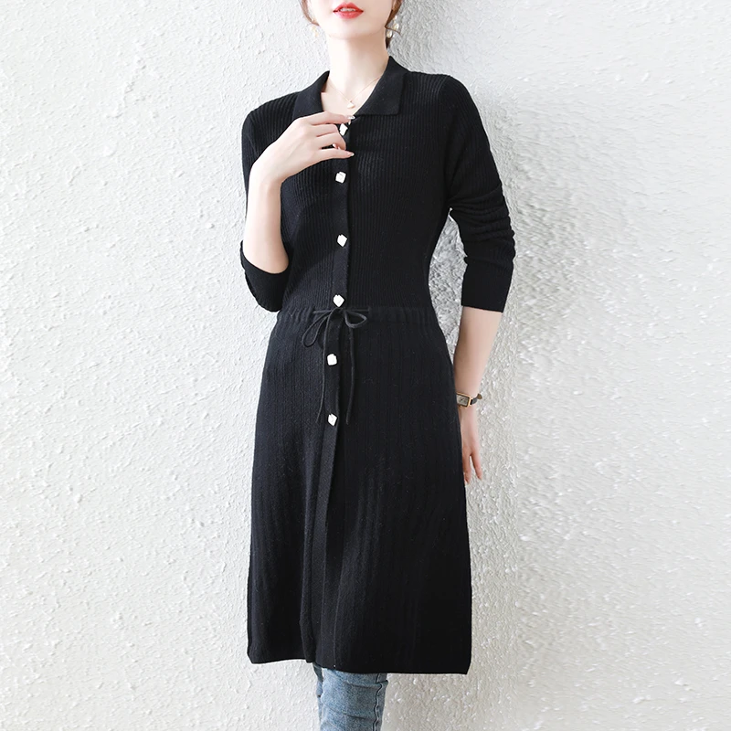 【老潘】2025新品羊毛衫单排扣长款针织衫外套XM58106