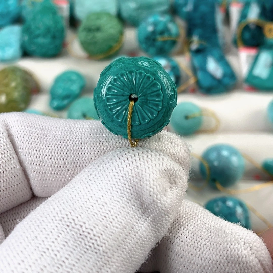 绿松石未镶嵌车挂直径18.9