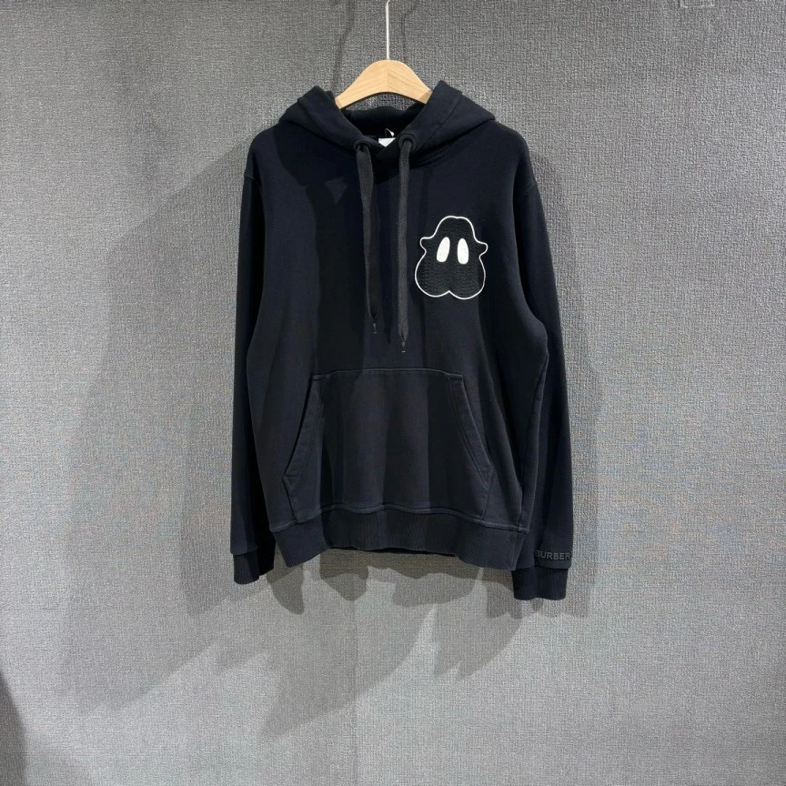 99新 BURBERRY/博柏利 （pm）黑色帽衫卫衣 xs码/8189