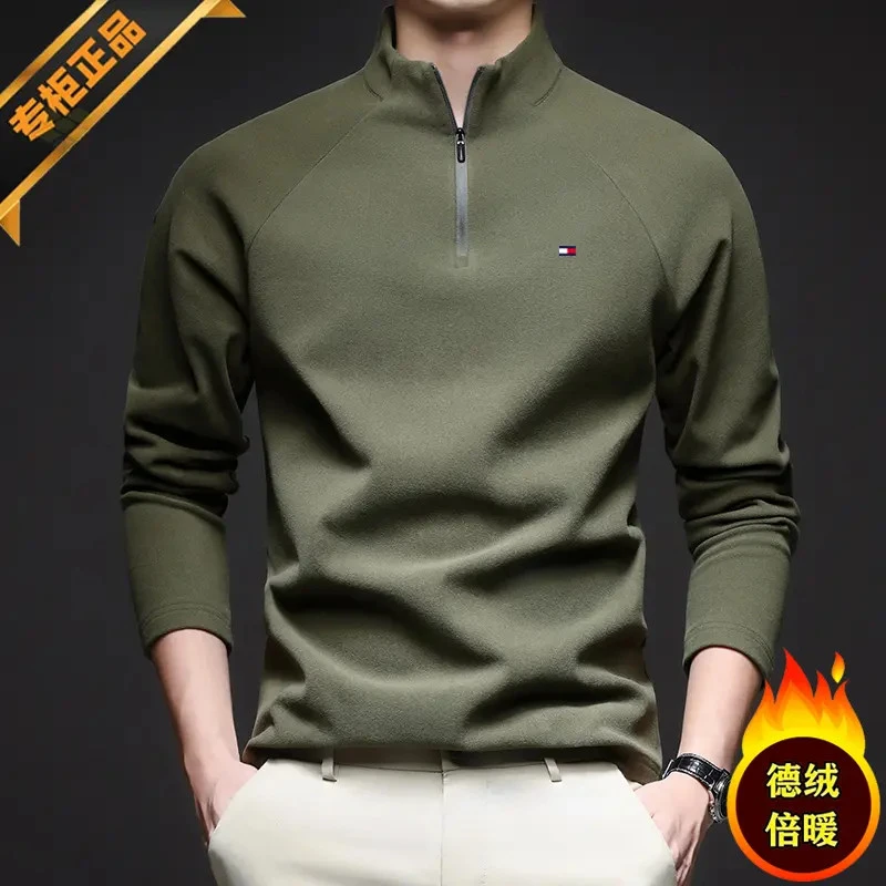 高端美牌男士德绒加厚保暖卫衣秋冬男士休闲打底长袖毛衣T恤