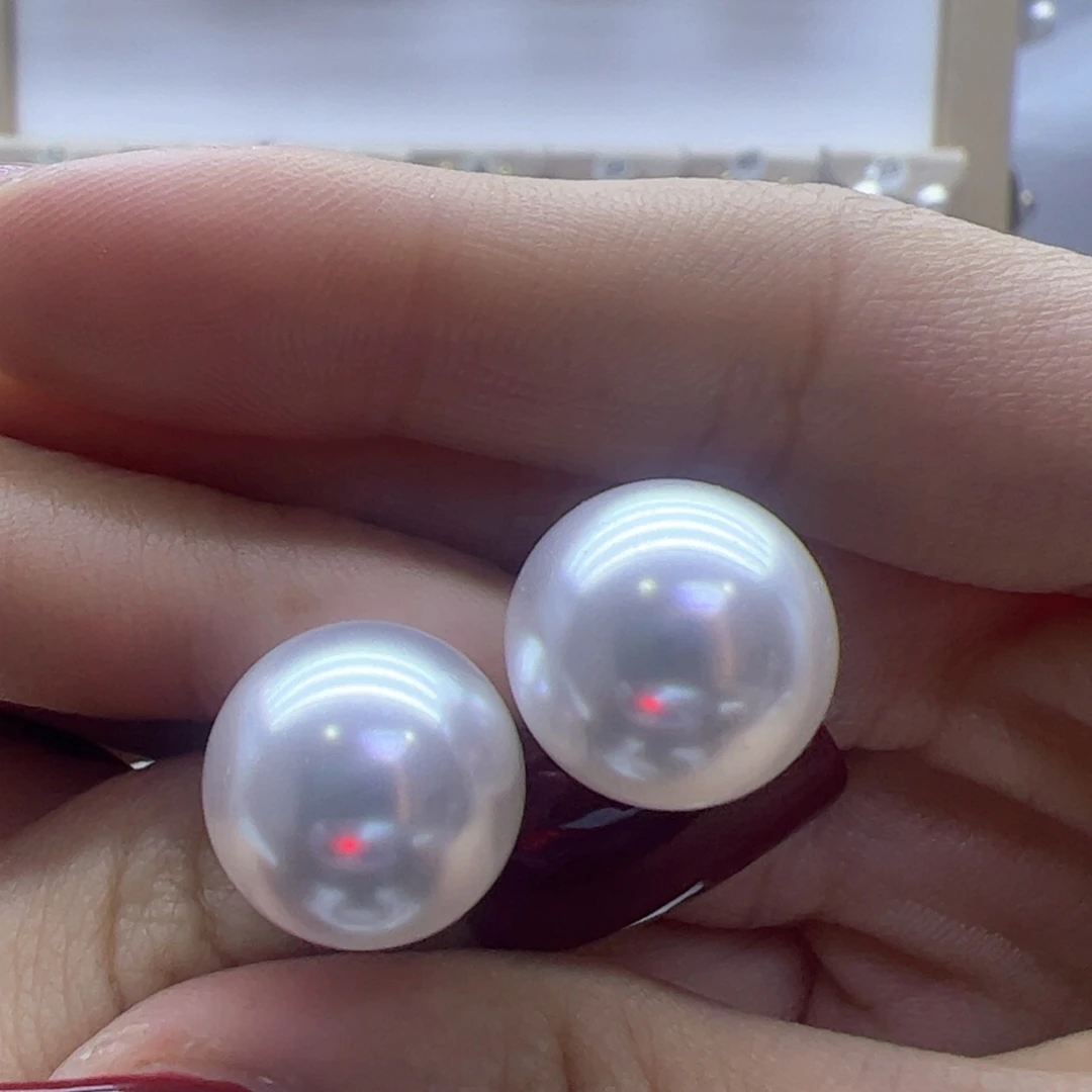 淡水珍珠耳饰18K金镶嵌