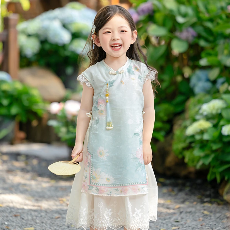 【小冰莓】汉服女童夏装宝宝2025新款中国风改良旗袍裙小女孩连衣裙