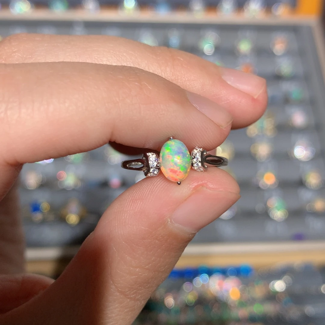 银S925镶嵌欧泊欧泊吊坠y