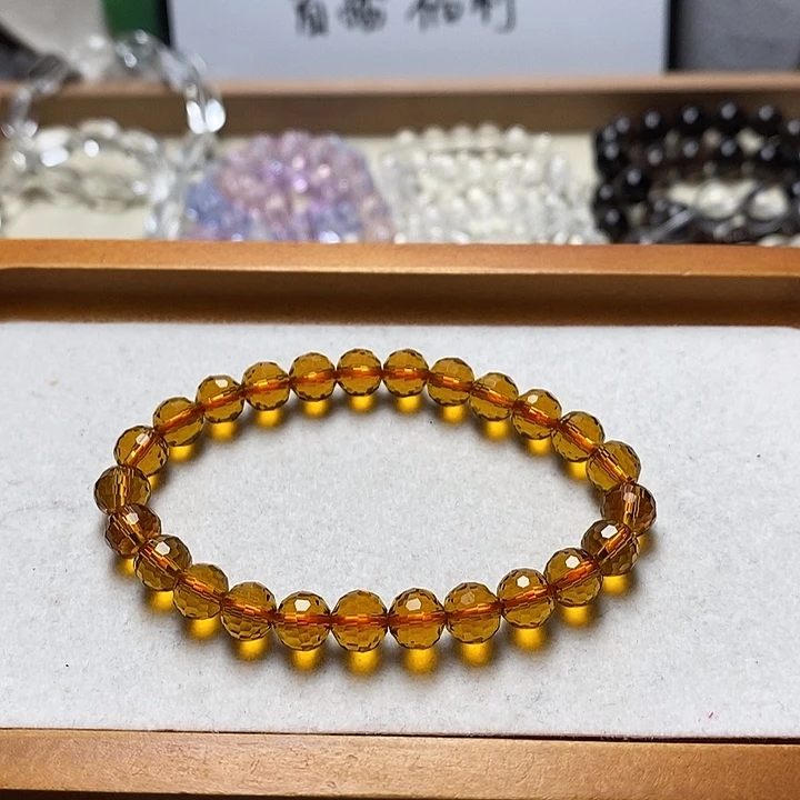 非金属卡8mm刻面老姜黄