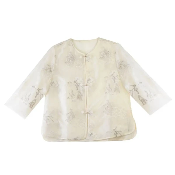 萱 新中式风 白色外套 28224  L