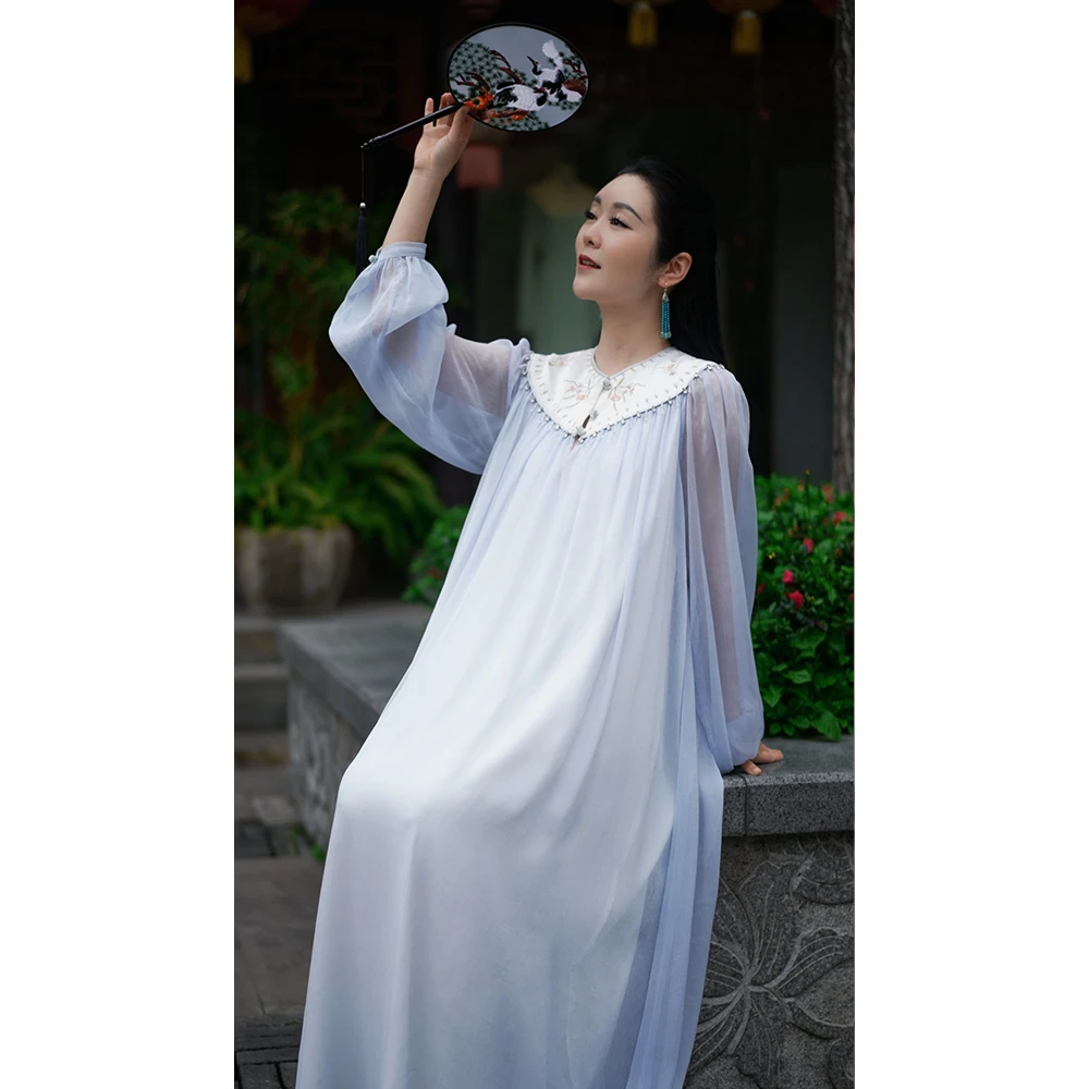 【微瑕套装】日常仙气飘逸新中式显瘦长款套装