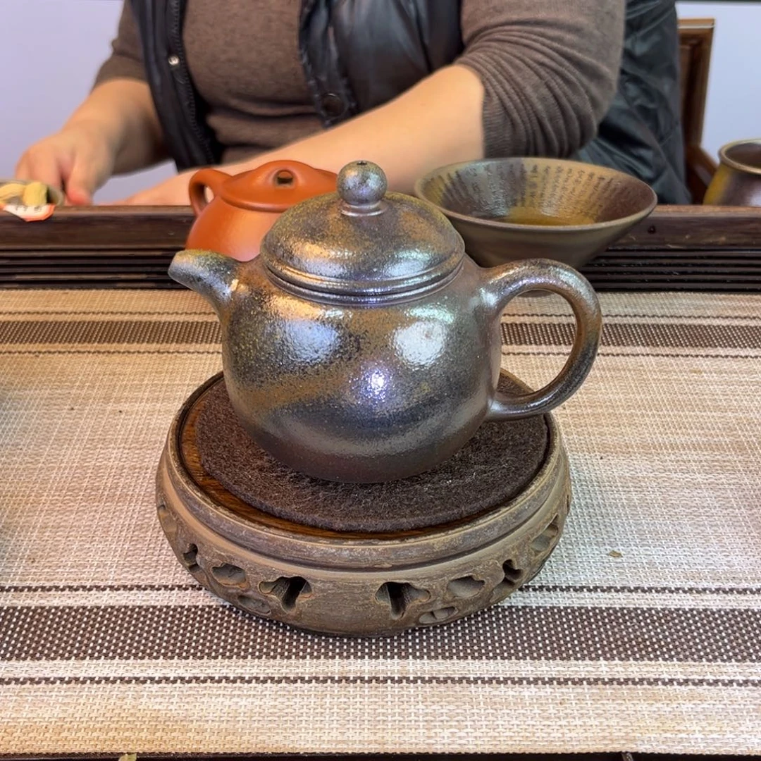 紫砂茶壶底槽清柴烧260cc