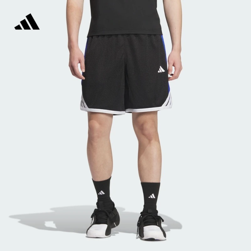 玩球穿搭 阿迪达斯官方 舒适篮球运动三条纹短裤男夏季新款JN0745