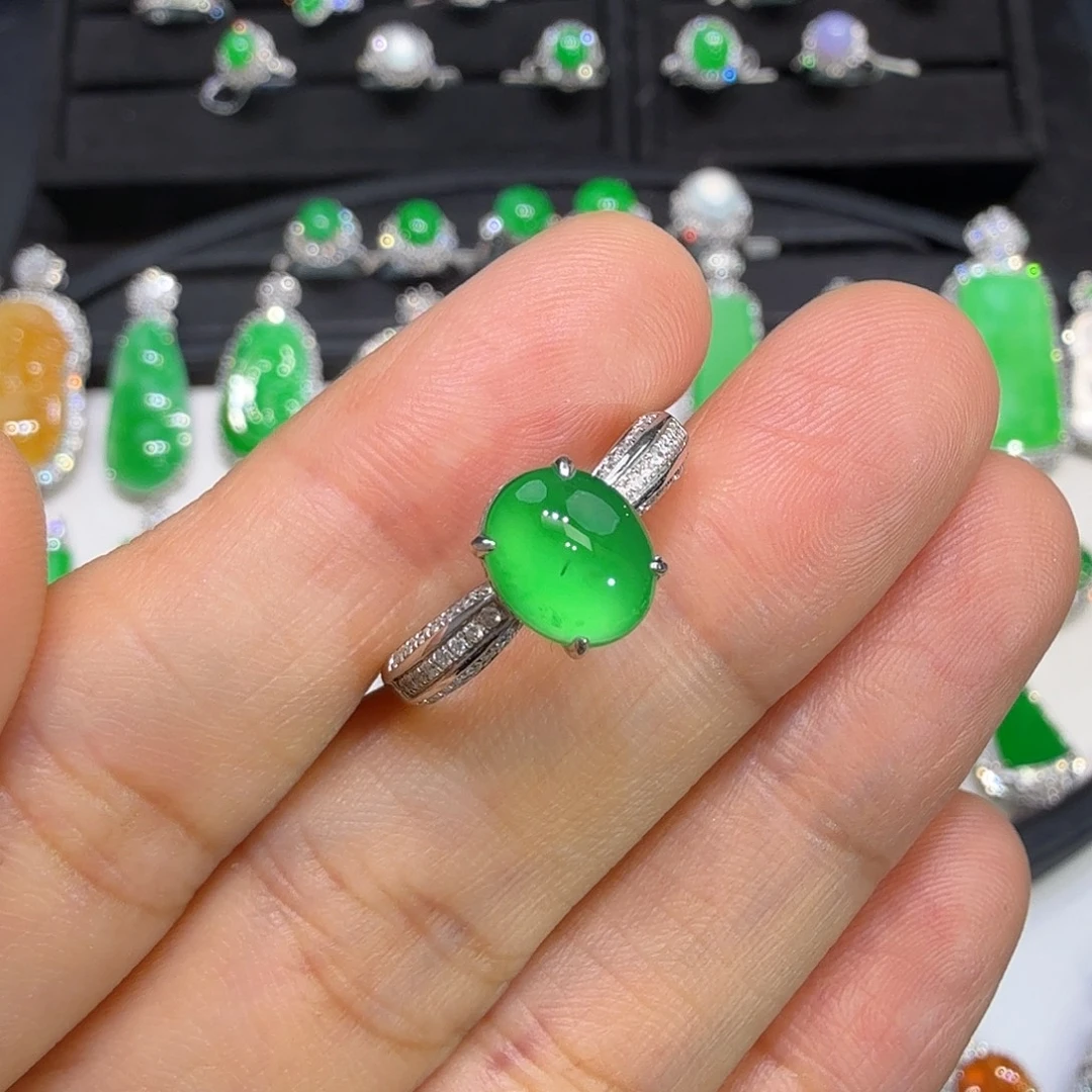 翡翠18K金镶嵌戒指收到货48小时鉴赏期