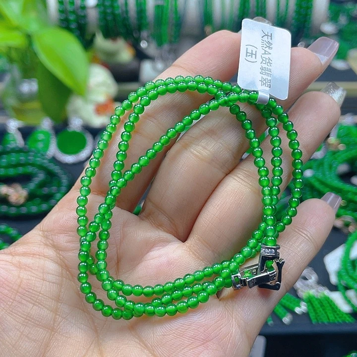 翡翠颈饰未镶嵌圆珠项链3