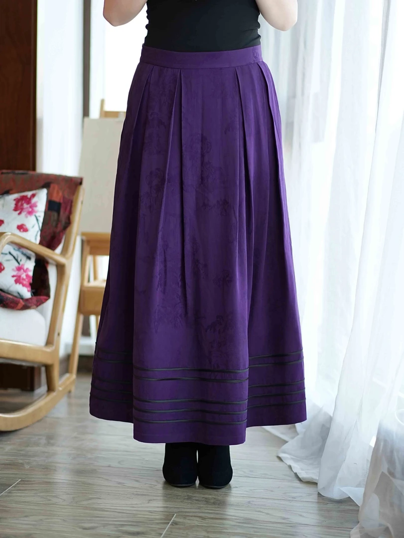 2025年香云纱改良中式半裙紫色