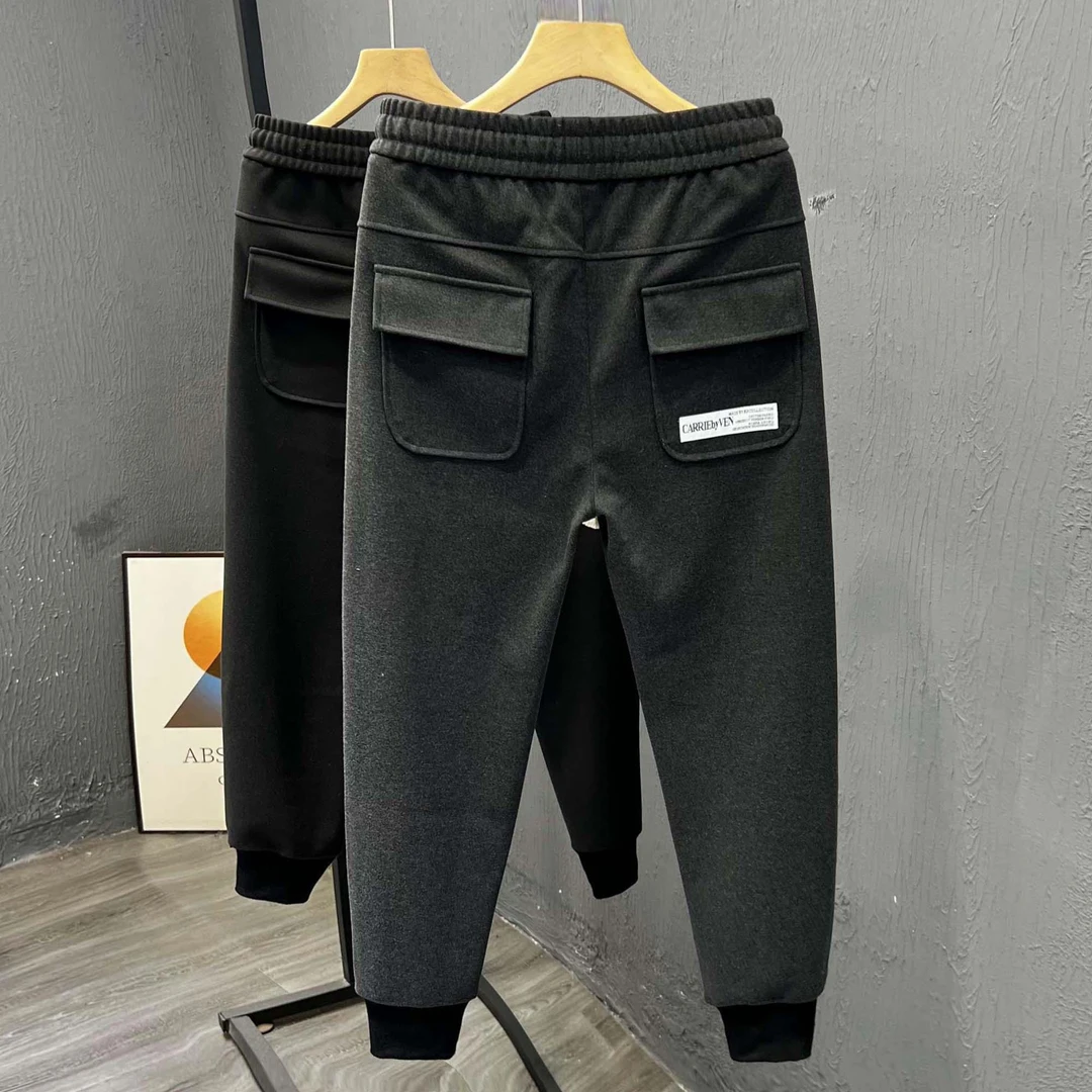 意大利丨EGYG男士新款百搭休闲裤春秋季卫裤韩版潮流束脚运动裤黑